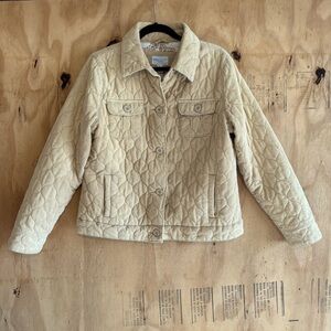 Sonoma Tan Quilted Corduroy Cotton Jacket Sz L